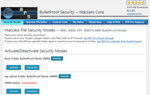 wordpress BulletProof Security plugin