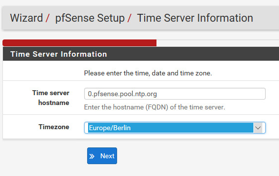 Einstellen der korrekten Zeitzone für die pfsense Firewall