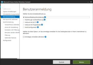 2018 azure ad connect benutzeranmeldung