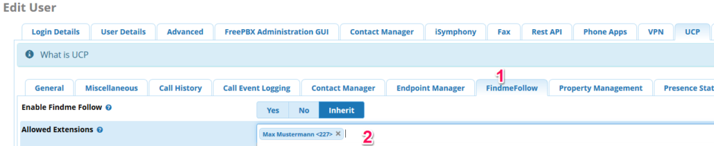FreePBX: FindMe/FollowMe bearbeiten