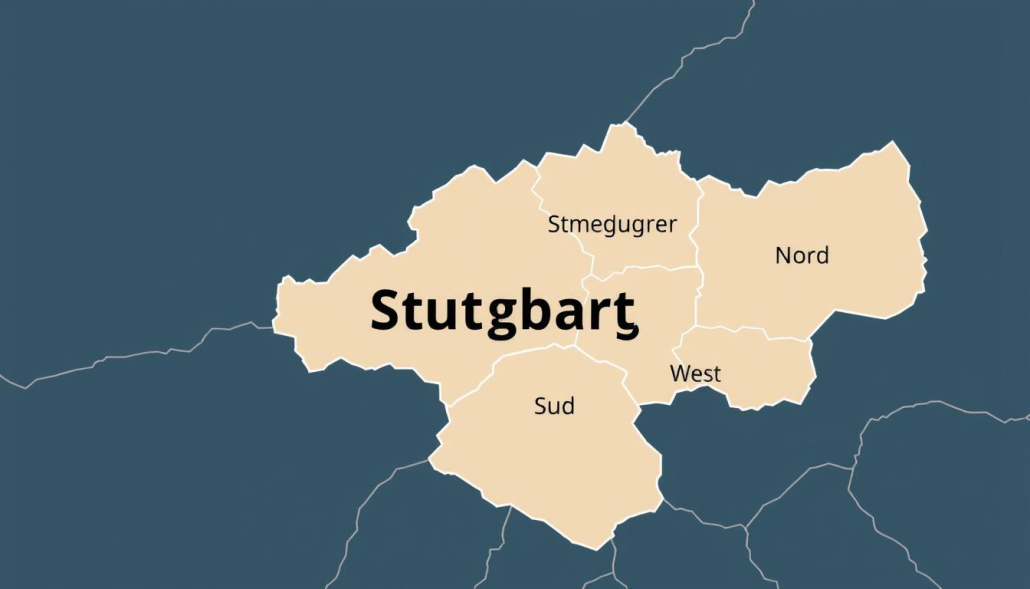 Karte von Stuttgart mit Computer Service Einsatzgebieten