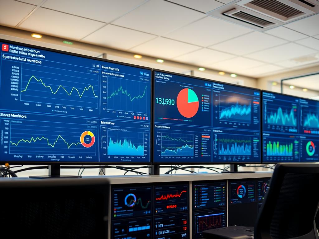 Netzwerk-Überwachungssystem zeigt Computer Service Daten in Echtzeit