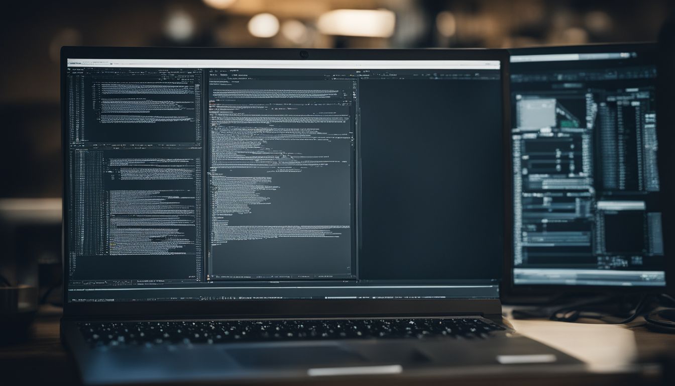Ein moderner Computerbildschirm mit Terminal-Emulator-Software und Code.