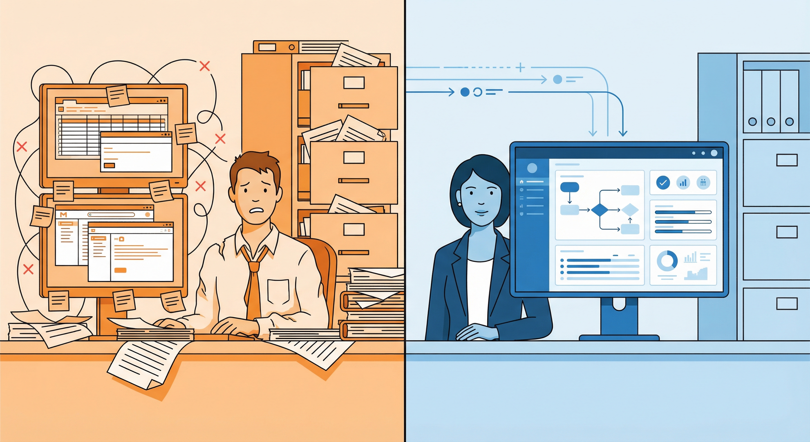 10 Tage OpenClaw bei Biteno: Wie KI-gestützte Agenten unsere Arbeitsweise verändert haben 3 Automation Vorher Nachher
