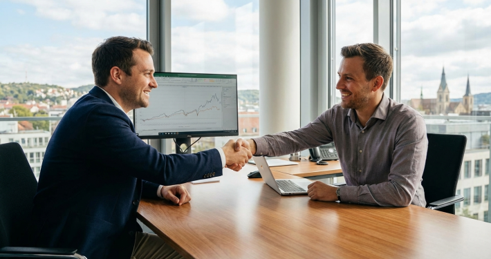 Den richtigen IT-Dienstleister finden: Worauf Unternehmen mit 20–50 Mitarbeitern achten sollten 6 IT-Dienstleister berät mittelständisches Unternehmen im modernen Büro