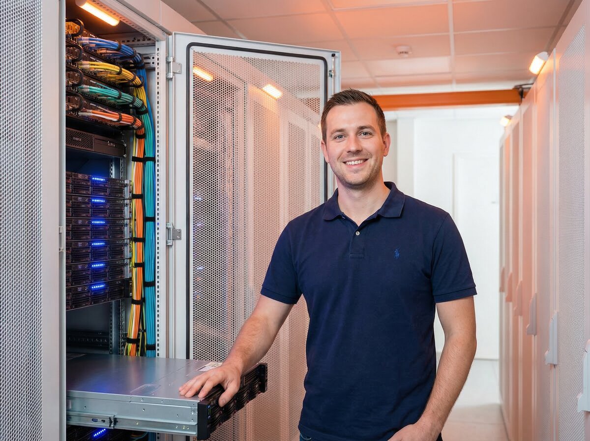 Cloud und Rechenzentrum - Techniker im Rechenzentrum Freundlicher IT-Techniker im Rechenzentrum Stuttgart - Biteno GmbH