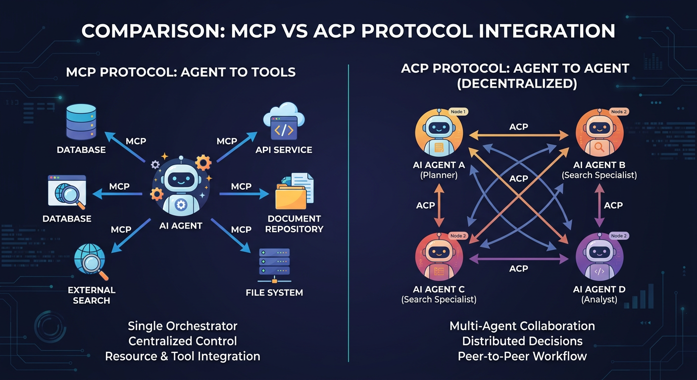Was ist ACP? Das Agent Communication Protocol einfach erklärt 2 ACP vs MCP Protokoll Vergleich