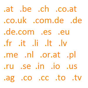 Domainendungen Beispiel